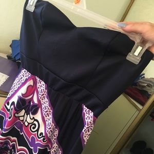 Strapless deep purple maxi dress